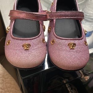 Versace pink glitter shoes